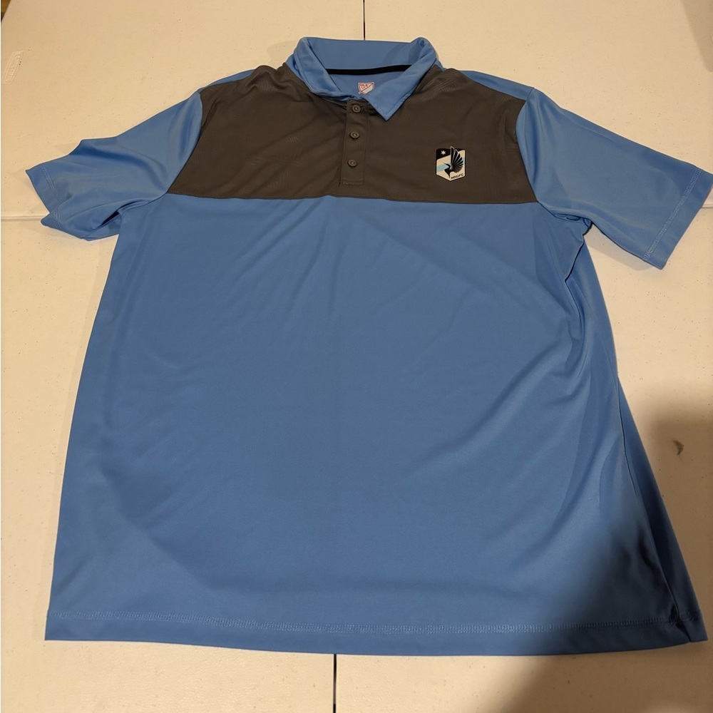 Minnesota United FC Blue Polyester Casual  Polo Shirt Men’s Size XXL
